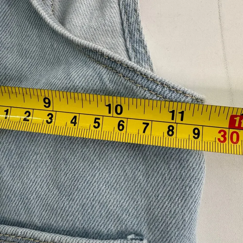 GAP Jean Shortalls Overalls Girls Size 4 Light Wash Ruffle Spring 2025 - Picture 6 of 8